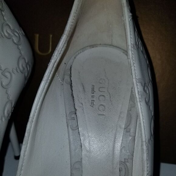 Gucci Guccissima GG Logo Pink Peep Toe Pumps Heels  authentic - Picture 16 of 16